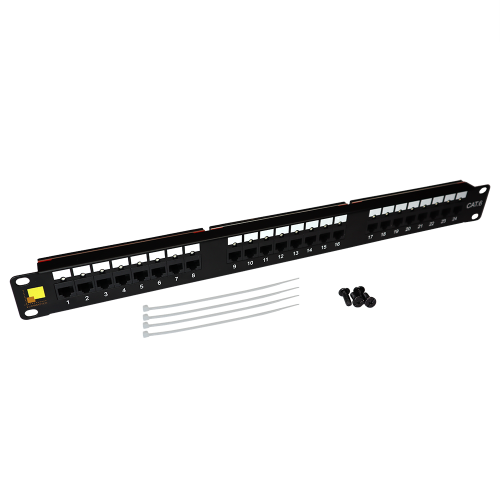 Патч-панель LANMASTER 24 порта с индикаторами, UTP, кат.6, 1U